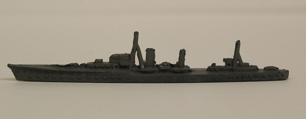 Diecast metal toy ship, Destroyer model, 3 5/8″ long